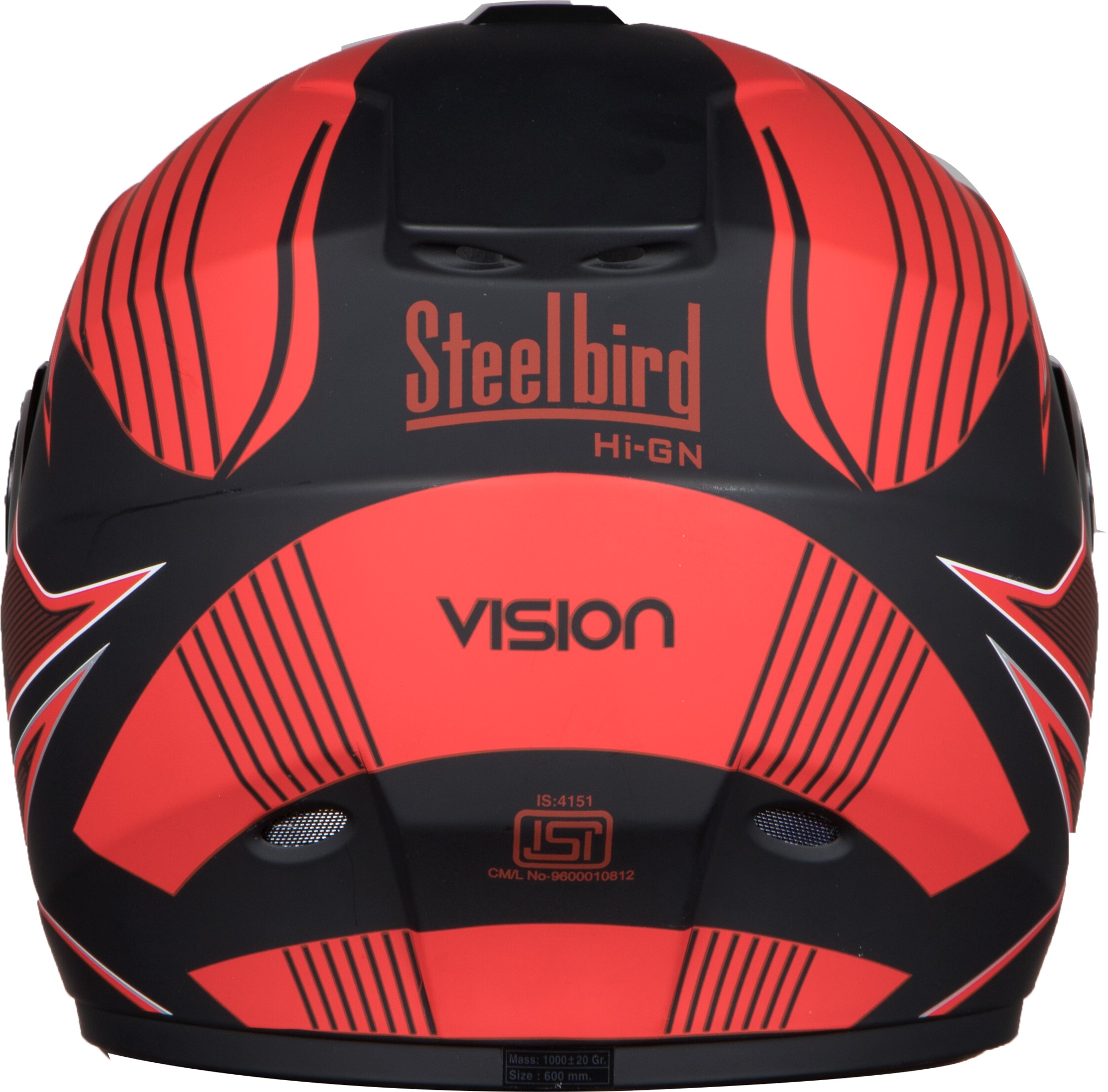 Steelbird HI-GN Men Vision Decal Attis Glossy  Black/Red ( Fitted With Clear Visor Extra Smoke Visor Free)